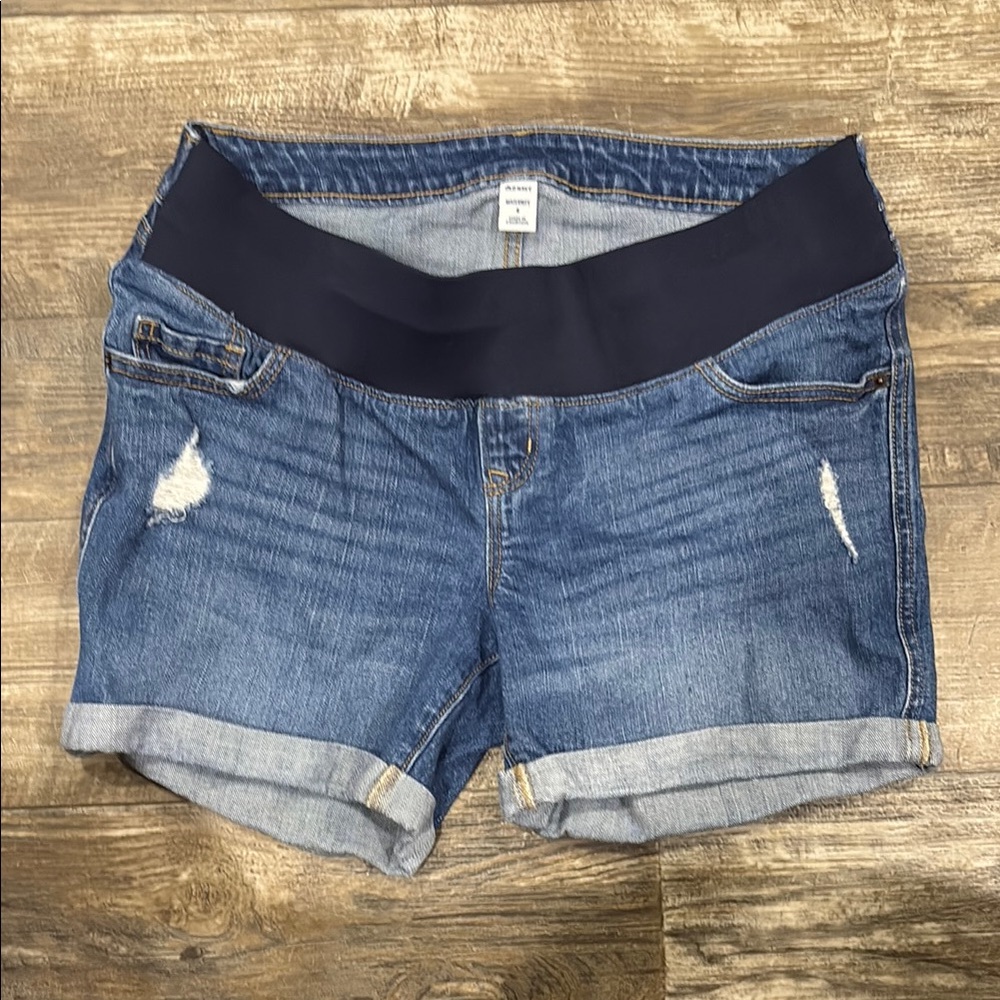 Old Navy Blue Jean Maternity Shorts Size 8